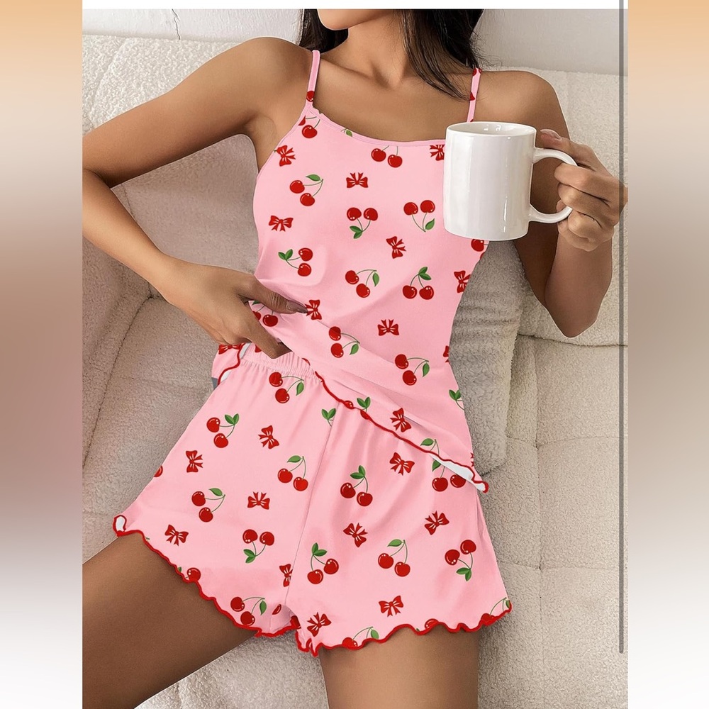 Cherry Print Sleepwear Set - Picture 2 of 6